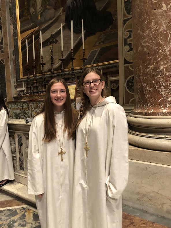 (Left to Right) Lizzie Barnum and Amanda Golson in the Vatican. 